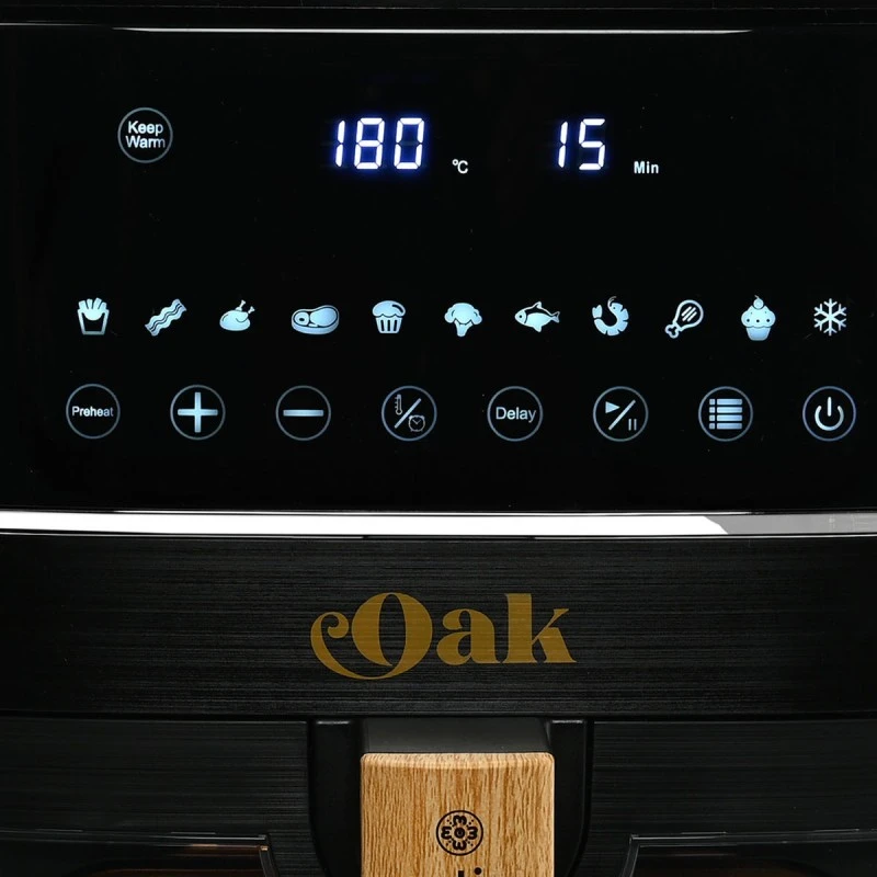 ESTIA ΦΡΙΤΕΖΑ ΑΕΡΟΣ OAK 1650w 7.2lt ME ΨΗΦΙΑΚΗ ΟΘΟΝΗ &amp; 11 ΠΡΟΓΡΑΜΜΑΤΑ ΜΑΓΕΙΡΕΜΑΤΟΣ