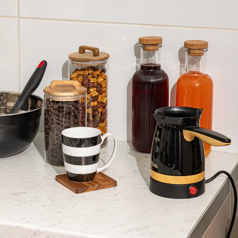 ELECTRIC GREEK COFFEE POT OAK 800W WITH DETACHABLE BASE 360° BLACK