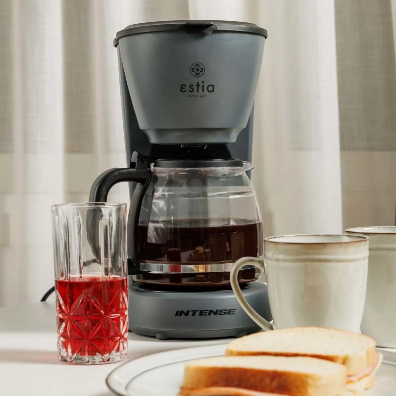 COFFEE MAKER INTENCE PLASTIC 1000W WITH GLASS JUG 1.25lt MATTE