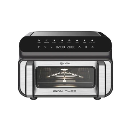 ESTIA ΦΡΙΤΕΖΑ ΑΕΡΟΣ - ΦΟΥΡΝΑΚΙ &amp; GRILL IRON CHEF 2000W 10lt ΜΕ 8 ΠΡΟΡΥΘΜΙΣΜΕΝΑ ΠΡΟΓΡΑΜΜΑΤΑ