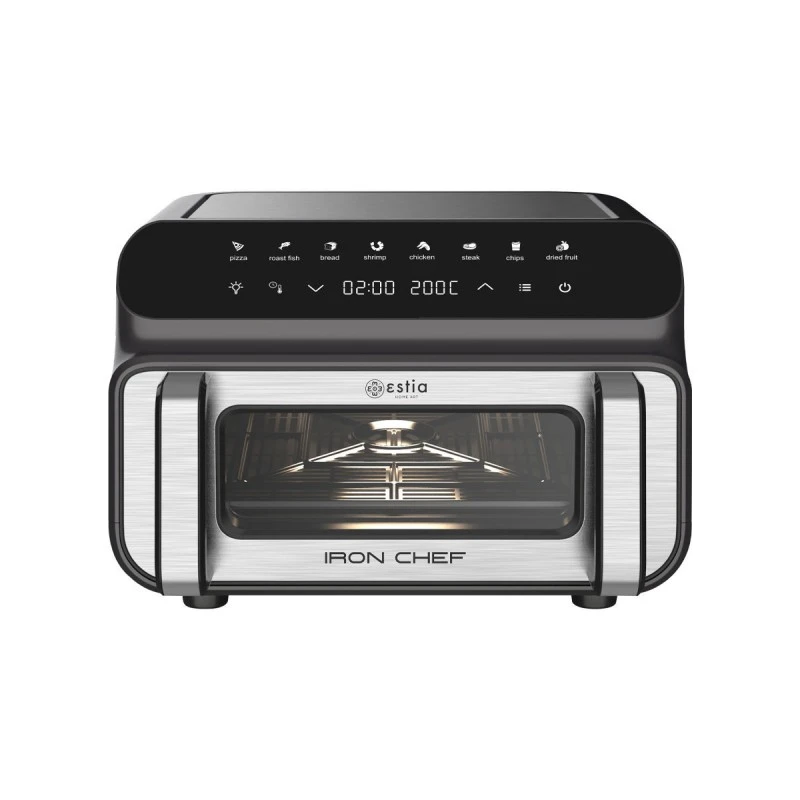 ESTIA ΦΡΙΤΕΖΑ ΑΕΡΟΣ - ΦΟΥΡΝΑΚΙ &amp; GRILL IRON CHEF 2000W 10lt ΜΕ 8 ΠΡΟΡΥΘΜΙΣΜΕΝΑ ΠΡΟΓΡΑΜΜΑΤΑ