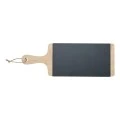 SERVING PLATE SLATE WITH WOODEN BASE 45x15cm