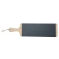 SERVING PLATE SLATE WITH WOODEN BASE 55x15cm