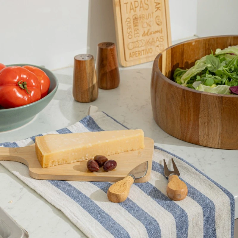 SERVING PLATE BAMBOO WITH ACCESSORIES 5x14cm