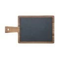 SERVING PLATE SLATE WITH WOODEN BASE ACACIA 28x17cm