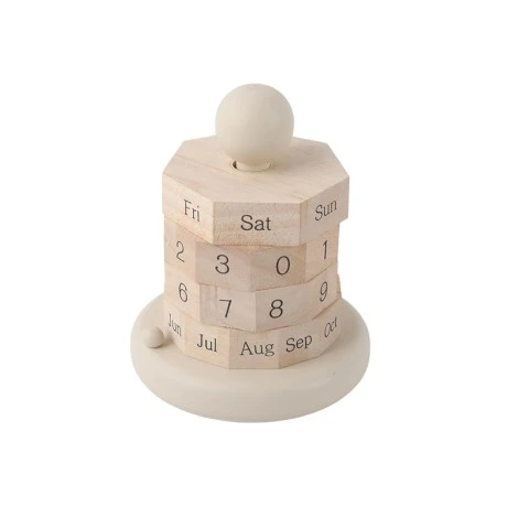WOODEN DECORATIVE CALENDAR FIBRA 10.5x13.1cm