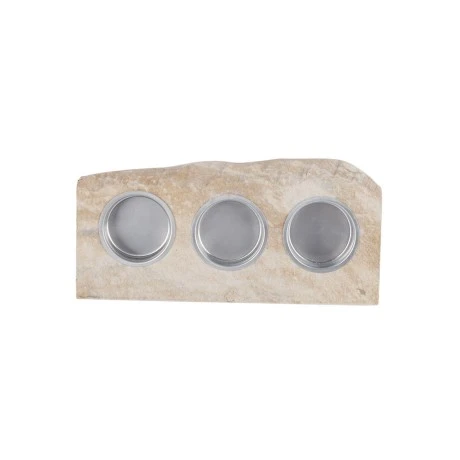 WOODEN TEALIGHT CANDLE HOLDER FIBRA 3 SLOTS 19x9x2.5cm