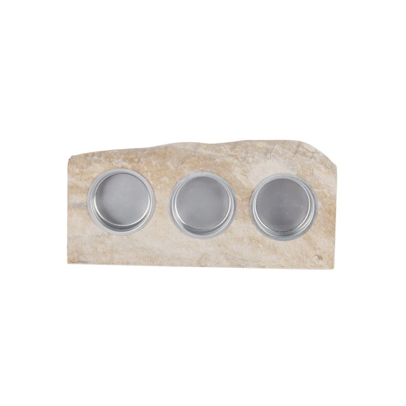 WOODEN TEALIGHT CANDLE HOLDER FIBRA 3 SLOTS 19x9x2.5cm