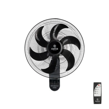 WALL FAN BOW 45cm 75w BLACK WITH REMOTE CONTROL
