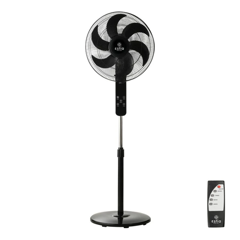 STAND FAN BOW 40cm 60w BLACK WITH REMOTE CONTROL
