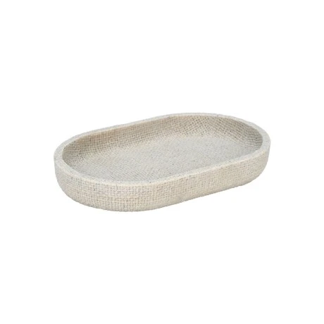 BATHROOM PLATE JUTE POLYRESIN BEIGE 20x12.5x2.5cm