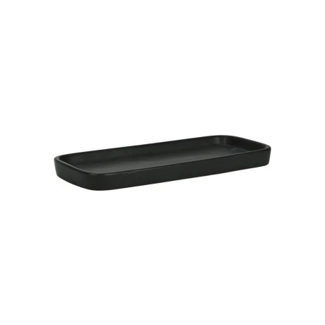 BATHROOM PLATE MYST STONEWARE BLACK