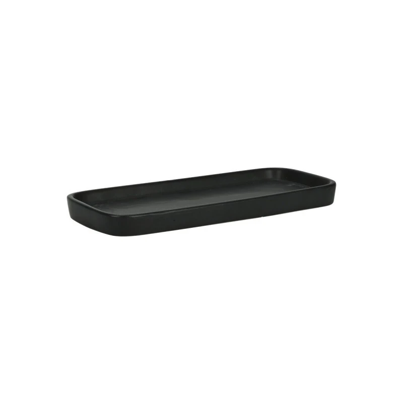BATHROOM PLATE MYST STONEWARE BLACK