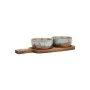 SERVING PLATE ALLURE WITH 2 CERAMIC BOWLS