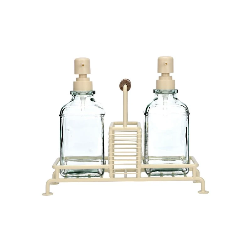 DISHWASHER CONTAINERS ALLURE 2x300ml WITH METAL BASE &amp; SPONGE CASE IVORY