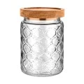 STORAGE CONTAINER ALLURE GLASS 700ml 14X10cm EMBOSSED