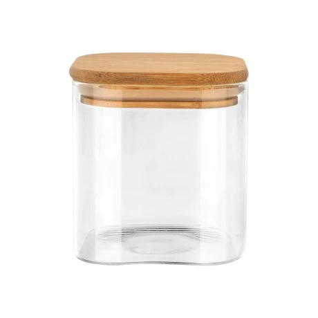 STORAGE CONTAINER BAMBOO ESSENTIALS 550ml BOROSILICATE GLASS WITH LID