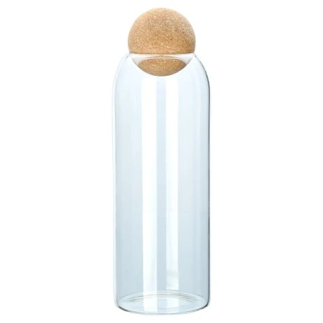 STORAGE CONTAINER GLASS 1300ml WITH CORK LID