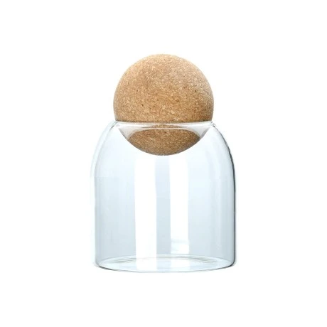 STORAGE CONTAINER GLASS 450ml WITH CORK LID