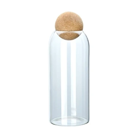 STORAGE CONTAINER GLASS 950ml WITH CORK LID