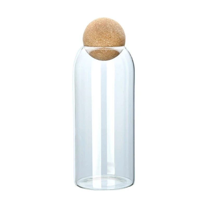 STORAGE CONTAINER GLASS 950ml WITH CORK LID