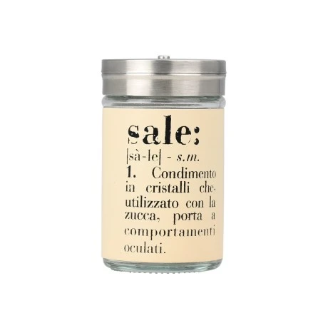 SALT CONTAINER ALLURE GLASS 4.8x8.2cm BEIGE