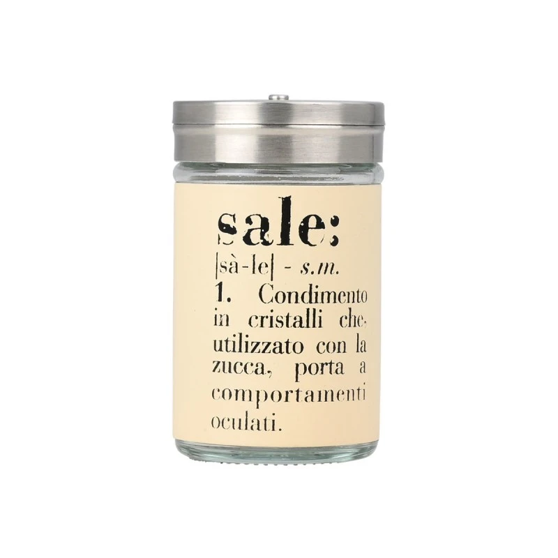 SALT CONTAINER ALLURE GLASS 4.8x8.2cm BEIGE