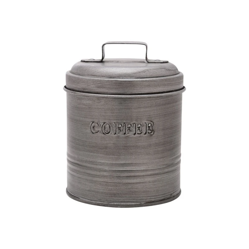 COFFEE CONTAINER METALLIC 11x11x14cm  WITH AIRTIGHT LID