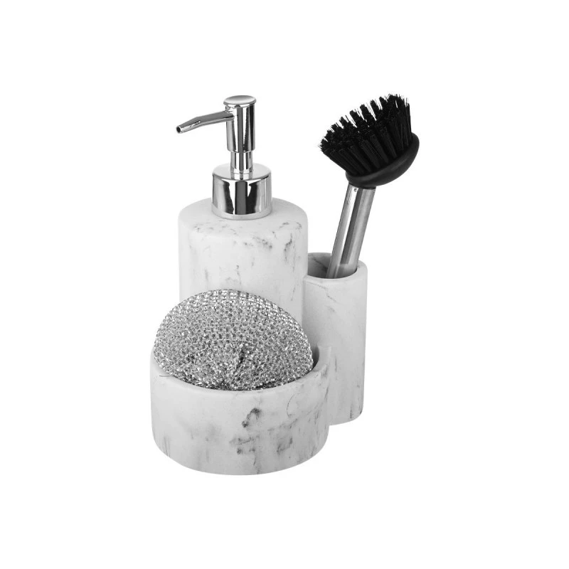 DISHWASHER CONTAINER WITH SPONGE HOLDER &amp; BRUSH MARBLE