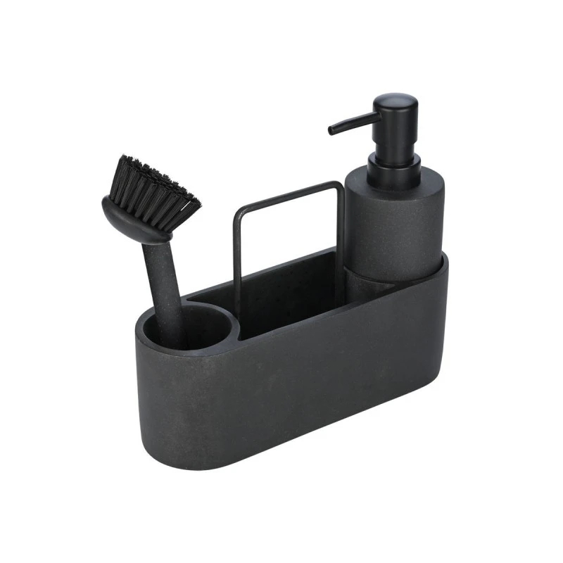 DISHWASHER CONTAINER WITH CLEANING BRUSH &amp; SPONGE HOLDER BLACK