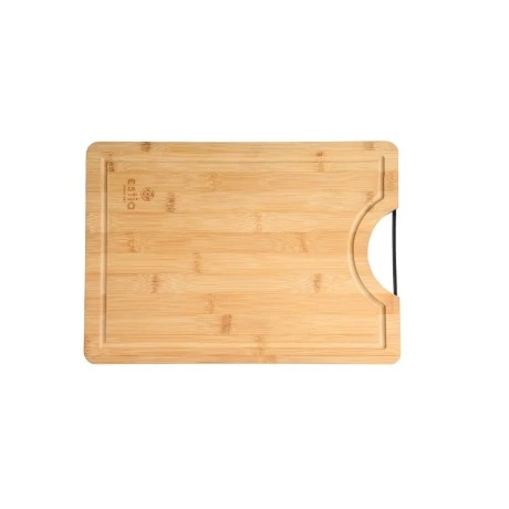 CUTTING BOARD BAMBOO ESSENTIALS 35X25cm WITH METALLIC HANDLE