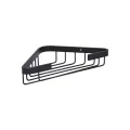 BATHROOM CORNER SHELVES STANCE WITH DOUBLE SIDED STICKER 2-TIER 25x17x28.5cm BLACK