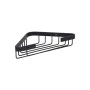 BATHROOM CORNER SHELVES STANCE WITH DOUBLE SIDED STICKER 2-TIER 25x17x28.5cm BLACK