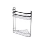 BATHROOM CORNER SHELVES ELEGANT STAINLESS STEEL 2-TIER 32x28x18cm CHROME