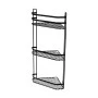 BATHROOM CORNER SHELVES ELEGANT STAINLESS STEEL 3-TIER 54x28x18cm BLACK