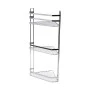 BATHROOM CORNER SHELVES ELEGANT STAINLESS STEEL 3-TIER 54x28x18cm CHROME