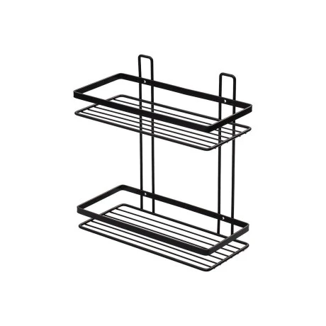 BATHROOM SHELVES ELEGANT STAINLESS STEEL 2-TIER 27x25x12.5cm BLACK