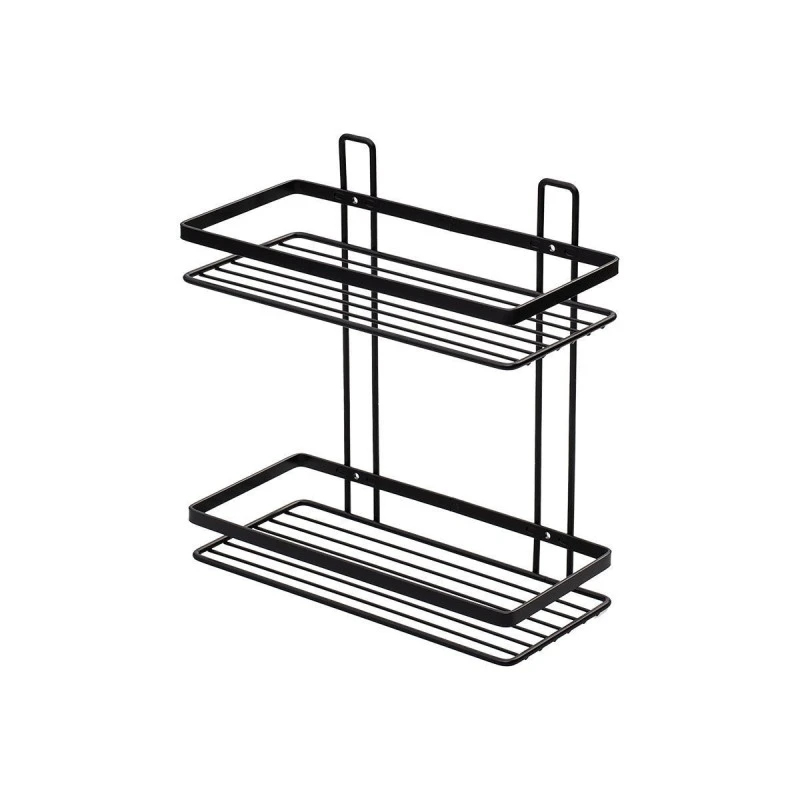 BATHROOM SHELVES ELEGANT STAINLESS STEEL 2-TIER 27x25x12.5cm BLACK