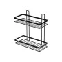 BATHROOM SHELVES ELEGANT STAINLESS STEEL 2-TIER 27x25x12.5cm BLACK