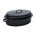 CASSEROLE DISH ENAMEL 46x32x18cm 7.8lt WITH GRILL RACK