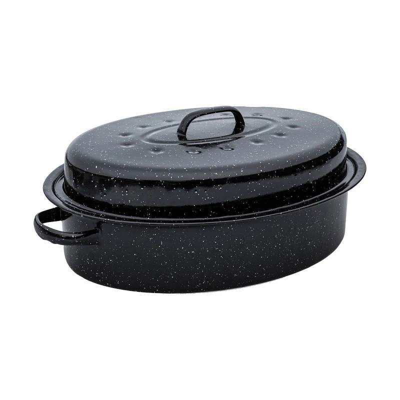 CASSEROLE DISH ENAMEL 46x32x18cm 7.8lt WITH GRILL RACK