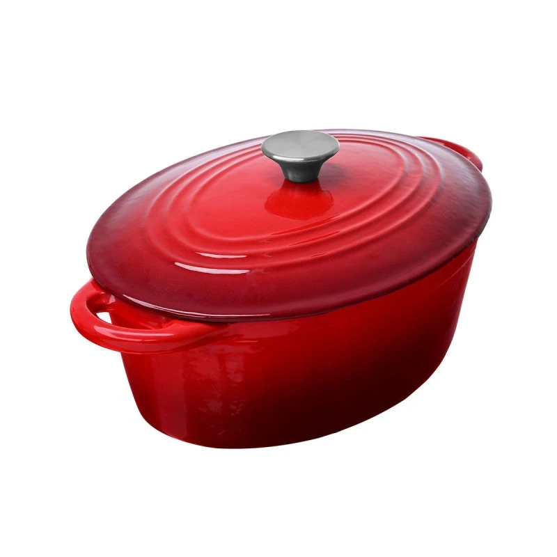 CASSEROLE DISH IRON CAST IRON 30cm WITH ENAMEL COATING RED