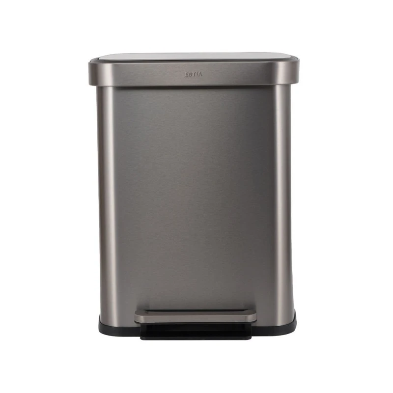 KITCHEN TRASH CAN FLATOP SOFT CLOSE 50lt MATTE INOX