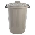 KITCHEN TRASH CAN OUTBIN OUTDOOR PLASTIC WITH LID 60lt GREY