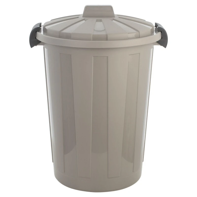 KITCHEN TRASH CAN OUTBIN OUTDOOR PLASTIC WITH LID 60lt GREY