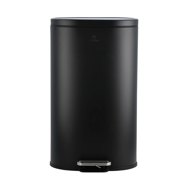 KITHCEN TRASH CAN OVOID SOFT CLOSE 30LT BLACK