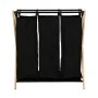 LAUNDRY BASKET BAMBOO ESSENTIALS WITH 3 COMPARTMENTS BLACK