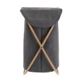LAUDRY BASKET BAMBOO ESSENTIALS  40x40x70cm FOLDABLE WITH POLYESTER BAG GREY