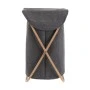LAUDRY BASKET BAMBOO ESSENTIALS  40x40x70cm FOLDABLE WITH POLYESTER BAG GREY