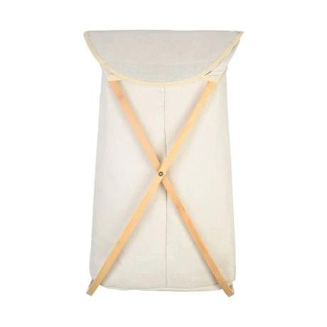 LAUNDRY BASKET BAMBOO ESSENTIALS 40x40x70cm FOLDABLE WITH CASE BEIGE